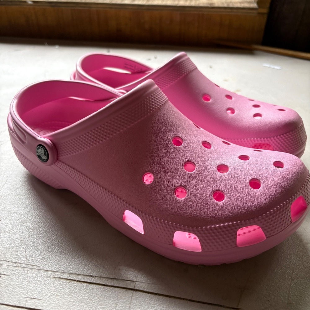 Crocs Classic Clog Pink Tweed Mens 11 Womens 13 Slip On Shoes 10001-6WY